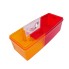 Toppvy – transparent reservglas SAW / HELLA 7098 med röda och orange segment, vänster sida.
