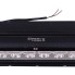 Vista dall'alto – barra luminosa LED 375mm 60W con 20 LED, finitura nera e argento su sfondo bianco.