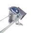 Dettaglio del supporto piede 420mm – costruzione in metallo, catena inclusa, finitura argento e nera.