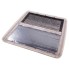 Telaio interno Dometic Seitz – vista dall'alto – con tende a rullo integrate e pannelli trasparenti, colore bianco crema.