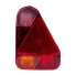 Rear light AJBA type FP70 – front view showing red and orange triangular shape with multiple lens sections.