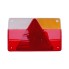 Replacement lens for AJBA tail light type FP40 – front view showing red triangular lens and orange rectangular lens.