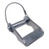 Supporto imbullonato con bullone da 16 mm – vista frontale con finitura galvanizzata e design aperto.