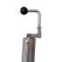 Semi-automatic heavy duty jockey wheel – side view showing black handle and galvanized steel finish