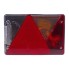 Vue de face – feu arrière Aspöck Multipoint 4 droite 24-8600-007 avec lentille triangulaire rouge et claire.
