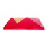 Vue de face – lentille de remplacement Aspöck Multipoint 4 gauche avec sections rouge et jaune, surface texturée.