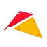 Vue de face – lentille de remplacement Aspöck Multipoint 4 gauche, rouge et jaune, forme triangulaire avec plusieurs pattes...