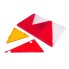 Lentille de remplacement Aspöck Multipoint 4 – feu arrière triangulaire rouge et jaune – vue de face sur fond blanc.