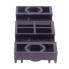 Mounting clip for Aspöck Earpoint 3 and 4 – top view showcasing three-section design and hexagonal cutout in black plastic.