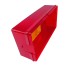 Hella four-chamber light 9385 – right-facing view with red housing and yellow reflective section.