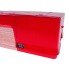 Vue de côté – Lentille de rechange Hella 9385 gauche avec verre rouge et design à quatre chambres.