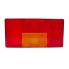 Vue de face – Lentille de rechange Hella 9385 gauche avec sections rouge et orange pour lampe à quatre chambres.