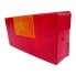 Vista frontale della lente di ricambio Hella 9385 – design a quattro camere con riflettore integrato, colori rosso e...