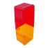 Frontvy av reservglas SAW / HELLA 7098 – transparent röd och orange sektion med texturerad yta.
