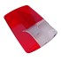 Lentille de rechange Hella 10162 – vue de face avec lentille rouge et surface texturée sur fond blanc.