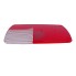 Vue de dessus – lentille de rechange Hella 10162 gauche avec verre rouge et transparent sur fond blanc.