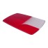 Vue de dessus – lentille de rechange Hella 10162 gauche avec sections rouge et transparente, surface texturée.