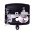 Lampe à trois chambres Jokon BBS(K) 6025 L – vue de dessus avec un fond blanc et des couleurs noir et argent.