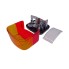Geka multi-chamber light BBSK95L – top view showing red and orange light assembly with license plate light and mounting...