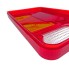 Lentille de rechange Radex droite type 5900/5901 – lentille rouge avec réflecteur jaune et section transparente.