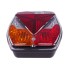 Rear light Radex type 6900 – front view showing triangular red lens and orange indicator lights.