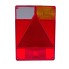 Replacement lens Radex multi-chamber light 6800/6801 – front view showing triangular red, rectangular yellow, and gray...