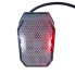 Aspöck LED Flexipoint Umrissleuchte – Frontansicht in rot/weiß mit DC Kabel und integriertem Rückstrahler.