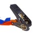 25mm lashing strap – detail view showcasing orange webbing and pointed hooks at both ends.