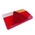 Replacement lens for AJBA tail light type FP40 – top view showing red and white sections with a triangular pattern.