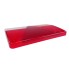 Replacement lens for AJBA tail light type FP40 – top view showing red triangular pattern and clear section.