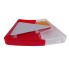 Replacement lens for AJBA tail light type FP40 – side view showing triangular red, orange, and clear sections.