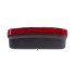 AJBA type FP70 rear light – front view showing red lens and black housing, dimensions 220x160x55mm.