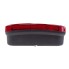 Rear light AJBA type FP70 – front view showing red lens and black housing, dimensions 220x160x55mm.
