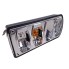 Rear light 6 functions – front view showing black housing and chrome accents with clear glass optics and reflector.