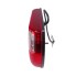 Zijaanzicht van LED achterlicht 6 functies – rood en zwart – afmetingen 296x142mm, geschikt voor links.