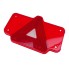 Lente sinistra Humbaur Innotrailer Aspöck – obiettivo rosso con riflettore triangolare e fori di montaggio.