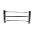 Lamp protection grille 200 x 100mm – front view showing silver galvanized steel with three horizontal bars and mounting...