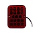 LED rear fog light 19 LED – front view showing red light and black wiring cable with two inline mounting holes.