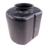 Ersatztank aus Kunststoff – Frontansicht, quadratisch, 4 Liter, in schwarzer Farbe.