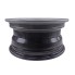 Forfra – sort 6J x 13 H2 fælg med 67 mm midterhul, 112 mm boltcirkel og 5 huller til biltrailere.
