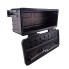 Trailer underbody box – front view showcasing a black plastic design with multiple mounting holes and recessed lock.