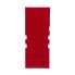 Cuneo per ruote – fermaruote in plastica rossa con scanalature verticali e base piatta, vista frontale.