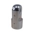 Eyelet for gas pressure damper – front view showing 8mm eye hole, M10 thread, and silver galvanized finish.