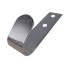 Two-hole metal tarpaulin hooks – side view showing silver galvanized finish and curved hook design.