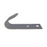 Two-hole metal tarpaulin hooks – side view showing silver galvanized finish and curved hook design.