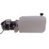 Hydraulic unit 12V – side view showing 8 litre tank and black cable connections against a plain white background.