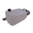 Hydraulic unit 12V – side view showing the 8 litre plastic tank and cable connection in white and black.