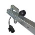 Alko R4-A1 drawbar – side view showing galvanized steel finish and 13-pin wiring harness with lever mechanism.