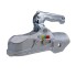 Winterhoff ball coupling TYPE EM350R – front view showing silver galvanized finish and 65mm round tube bore.
