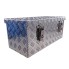 Scatola di stoccaggio in alluminio – design rettangolare con motivo a diamante e due serrature in acciaio inox.